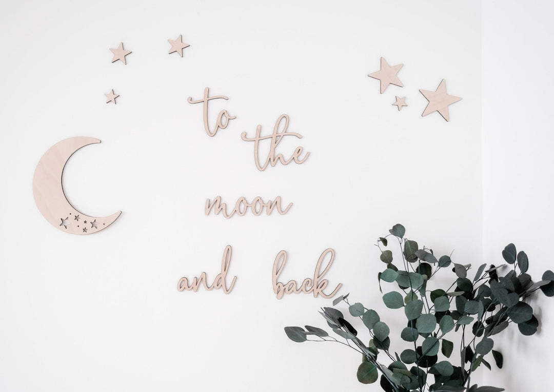 Wanddeko aus Holz "to the moon and back" - Jellies Design