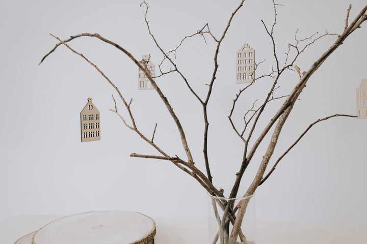 Weihnachtsbaumschmuck Holzhäuschen im skandinavischem Stil - Jellies Design